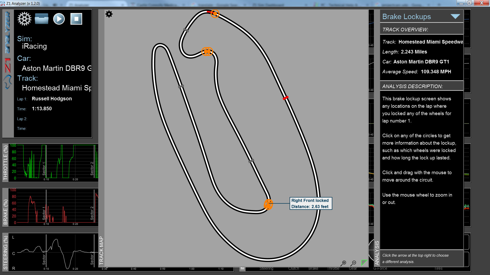 Z1 Analyzer Zoomed Track Map