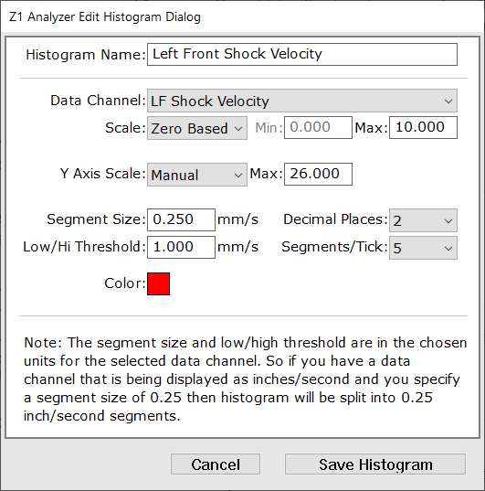Z1 Analyzer Edit Histograms