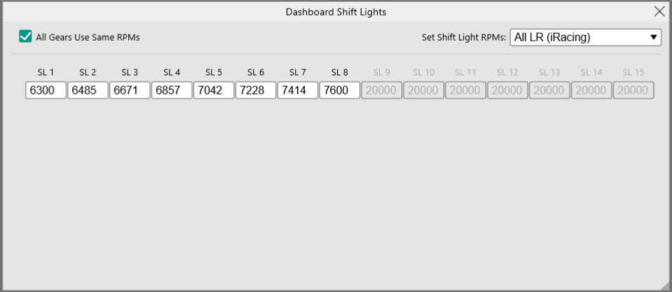 Z1 Designer: Shift Lights